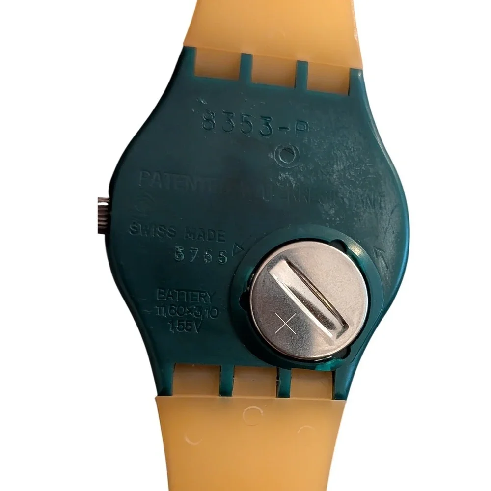 Vintage Swatch Quartz Watch‎ 1988 OLD BOND  GG102 Green Abstract New Wave Swiss